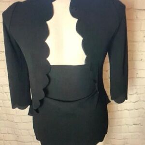 Papermoon Scalloped Keyhole Open Top Black Size XS